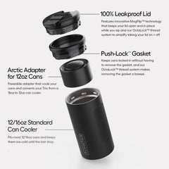 Hopsulator Trio | Black Stainless | 12/16oz Standard Cans